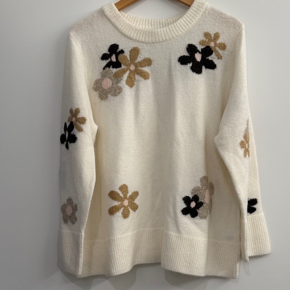 CeCe Sweaters - CeCe Cream Floral Sweater